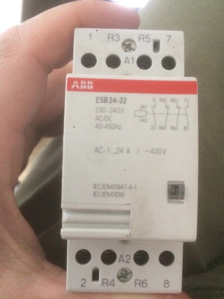 Схема подключения контактор abb esb25 40n